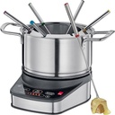Set electric Russell Hobbs [fondue de brânză, fondue de ciocolată sau fondue de ulei/bulion] Fiesta (inclusiv 6 furculițe colorate, lavabil la mașina de spălat vase și oală de 1,2 l din oțel inoxidabil, 1200 W) 22560-56