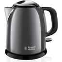 Fierbător electric Russell Hobbs Purity - 1 litru, 2200 W, filtru Brita, indicator de schimbare a cartuşului, iluminare albastră, plastic, detalii din oţel inoxidabil, argintiu - 22850-70