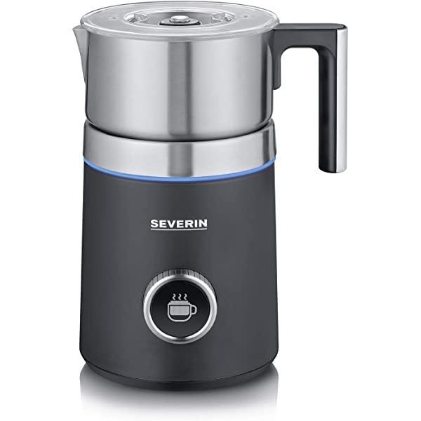 Spumator de lapte cu inducție SEVERIN SPUMA 700, spumator de lapte electric fără ardere, spumant de lapte pentru mașina de spălat vase, oțel inoxidabil periat/negru mat, SM 3586