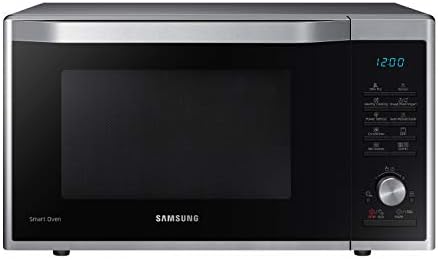 Cuptor cu microunde combinat Samsung MC32J7055CT/EG cu grătar și aer cald, 900 W, cameră de gătit 32 ℓ (extra mare), 52,3 cm lățime, prăjire subțire, program aluat drojdie/iaurt, argintiu