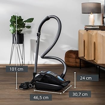 Aspirator Siemens cu sac Q5.0 extreme silencePower VSQ5X1230, aspirator, ideal pentru alergici, filtru igienic, putere de aspirare puternica, duza podea pentru parchet, covor, gresie, 850 W, negru