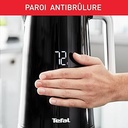 Fierbător electric Tefal KO8508 Smart'n Light | Setarea temperaturii | ceai | Afișaj digital | 30 min. Funcția de menținere la cald | Oprire automată | Capacitate 1.7L | Construcție cu perete dublu | Negru