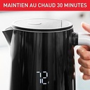 Fierbător electric Tefal KO8508 Smart'n Light | Setarea temperaturii | ceai | Afișaj digital | 30 min. Funcția de menținere la cald | Oprire automată | Capacitate 1.7L | Construcție cu perete dublu | Negru
