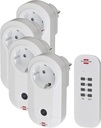 Set comutator radio Brennenstuhl RC CE1 4001, set de 4 prize radio controlate (utilizare in interior, cu emitator de mana si protectie sporita la contact) alb