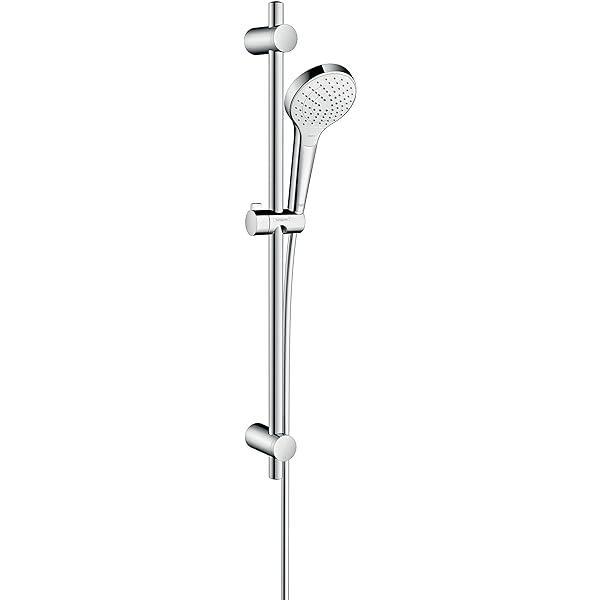 GROHE Sină de duș universală (600 mm, cu suporturi de perete, glisoare și piesă de îmbinare, atașare rapidă, variabilă pentru adaptarea la găurile existente), crom, 27724000