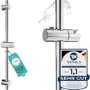 GROHE Sină de duș universală (600 mm, cu suporturi de perete, glisoare și piesă de îmbinare, atașare rapidă, variabilă pentru adaptarea la găurile existente), crom, 27724000