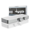 Set de robinet termostatic pentru duș Schuette 60535 Ocean, robinet robinet de protecție la opărire la 38 de grade, robinet de duș baterie monocomandă cu raft din sticlă securizată, alb