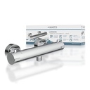 Set de robinet termostatic pentru duș Schuette 60535 Ocean, robinet robinet de protecție la opărire la 38 de grade, robinet de duș baterie monocomandă cu raft din sticlă securizată, alb