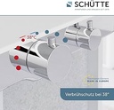 Set de robinet termostatic pentru duș Schuette 60535 Ocean, robinet robinet de protecție la opărire la 38 de grade, robinet de duș baterie monocomandă cu raft din sticlă securizată, alb