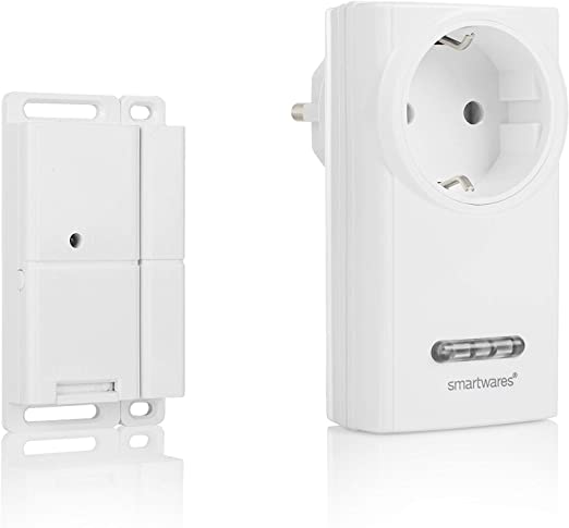 Control fără fir Smartwares a aerului evacuat cu contact magnetic al ferestrei și priză fără fir pentru hota extractoare, Sh5-SET-KHC