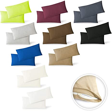 EXKLUSIV HEIMTEXTIL husă de pernă din tricot 2 set pachet economic cu fermoar de înaltă calitate 40 x 145 cm antracit