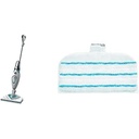 Mop cu abur Black + Decker FSM1616-QS 2 în 1 (1.600 W, pentru curățenie igienă, temeinică, cu picior delta detașabil, ușor de utilizat, inclusiv 2 tampoane), transparent / albastru