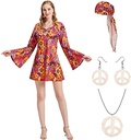 Amscan Go Go Fata Costum Adult Rochie Bandita Cureaua Doamnelor Anii 70 Anii 60 Carnaval Carnaval Petrecere tematica