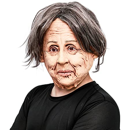 CreepyParty Halloween Costume Party Realistic Cap uman Mască din latex Bătrână Bunica Carnaval Măști
