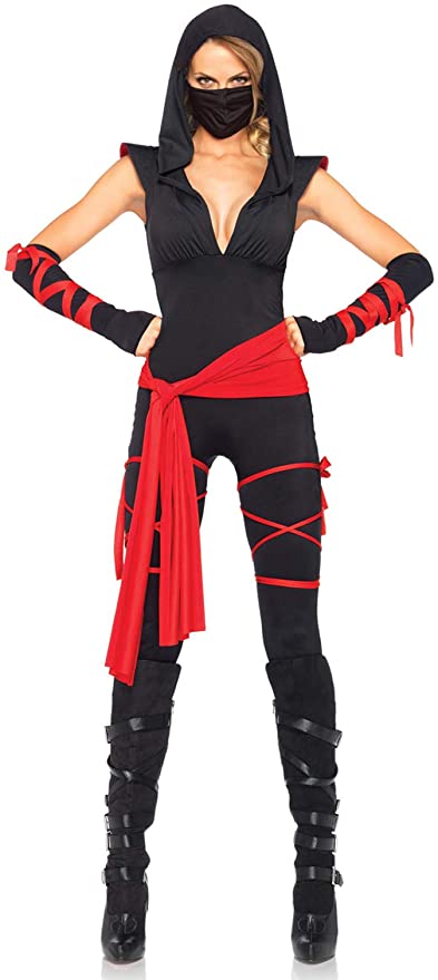 LEG AVENUE 85087 - 5TL. Costum ninja mortal, mărimea L, negru, carnaval pentru femei, mărime: L (40 EUR)