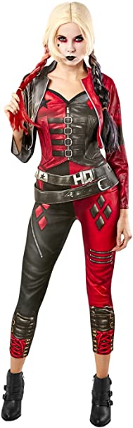 Rochie roșie pentru femei, oficială Rubie’s Harley Quinn, costum de răufăcător Halloween Suicide Squad 2 pentru femei