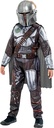 Costum Mandalorian clasic Rubie's pentru baieti sau fete Salopeta din gama Mandalorian cu detalii imprimate, pelerină și mască pentru Halloween, Crăciun, Mardi Gras și Zile de naștere