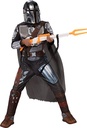 Costum Mandalorian clasic Rubie's pentru baieti sau fete Salopeta din gama Mandalorian cu detalii imprimate, pelerină și mască pentru Halloween, Crăciun, Mardi Gras și Zile de naștere