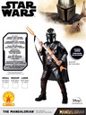 Costum Mandalorian clasic Rubie's pentru baieti sau fete Salopeta din gama Mandalorian cu detalii imprimate, pelerină și mască pentru Halloween, Crăciun, Mardi Gras și Zile de naștere