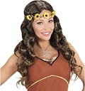 Smiffys 45516X1 - Costum hippie pentru femei, top, pantaloni, batic și medalion, mărime: 48-50, multicolor