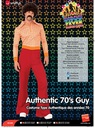 Smiffys, Costum bărbătesc tip anii 70, top și pantaloni, roșu, XL