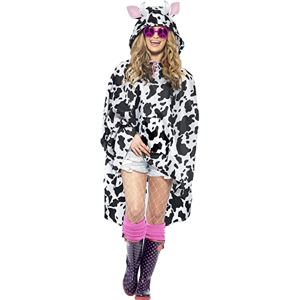 Widmann - Costum de vacă, Poncho cu glugă, Animal de fermă, Carnaval, Petrecere tematică