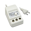 Metronic 332177 Amplificator de antenă TV pentru canale TDT Compatibil cu 4G/5G 26dB 2 ieșiri cu conector TV 9,52 mm Alb