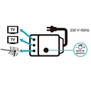 Metronic 332177 Amplificator de antenă TV pentru canale TDT Compatibil cu 4G/5G 26dB 2 ieșiri cu conector TV 9,52 mm Alb
