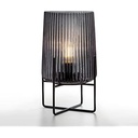 Pauleen 48137 Lampă de masă mobilă Fancy Glamour Lampă de masă din sticlă Funcție temporizator Lampă din sticlă cu baterie 6H fără cablu Taupe Sticlă/Metal