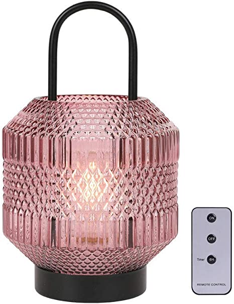Pauleen 48137 Lampă de masă mobilă Fancy Glamour Lampă de masă din sticlă Funcție temporizator Lampă din sticlă cu baterie 6H fără cablu Taupe Sticlă/Metal