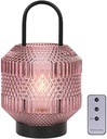 Pauleen 48137 Lampă de masă mobilă Fancy Glamour Lampă de masă din sticlă Funcție temporizator Lampă din sticlă cu baterie 6H fără cablu Taupe Sticlă/Metal
