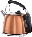 Fierbător Russell Hobbs [1,7 l, 2400 W] Retro negru și oțel inoxidabil lustruit (funcție de fierbere rapidă, afișaj al temperaturii apei cu design retro, indicator extern al nivelului apei) Fierbător de ceai vintage 21671-70