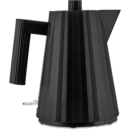 Alessi Plissè MDL06 B/UK - Fierbător electric de design din rășină termoplastică, dop englezesc, 170 cl, negru