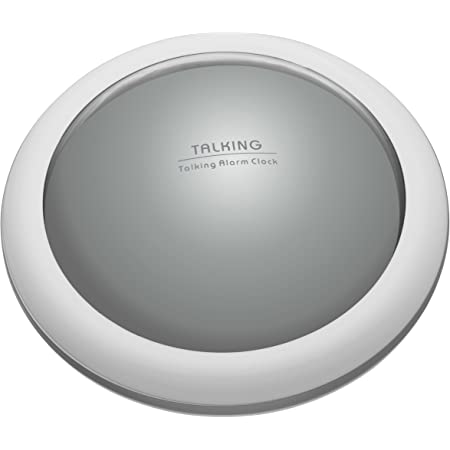 TFA Dostmann Ceas deșteptător vorbitor TALK, 60.2008, cu anunț de timp și temperatură, pentru deficiențe de vedere, volum reglabil, argintiu, plastic, L 126 x L 45 x H 126 mm