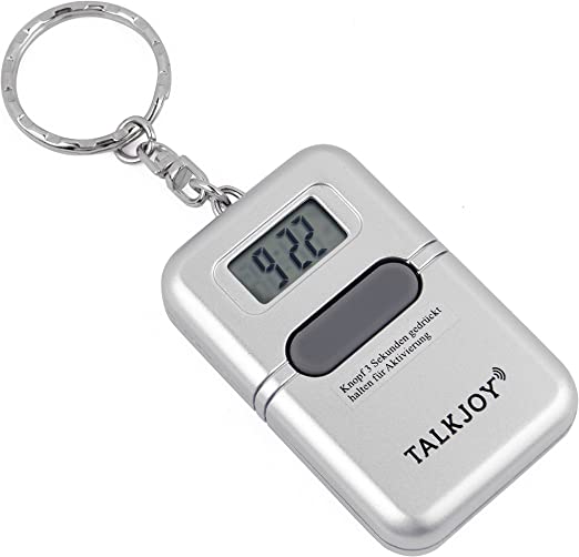 TFA Dostmann Ceas deșteptător vorbitor TALK, 60.2008, cu anunț de timp și temperatură, pentru deficiențe de vedere, volum reglabil, argintiu, plastic, L 126 x L 45 x H 126 mm