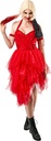 Rochie roșie pentru femei, oficială Rubie’s Harley Quinn, costum de răufăcător Halloween Suicide Squad 2 pentru femei