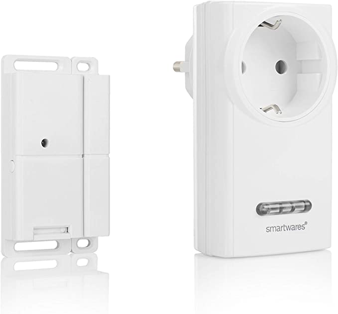 Control fără fir Smartwares a aerului evacuat cu contact magnetic al ferestrei și priză fără fir pentru hota extractoare, Sh5-SET-KHC