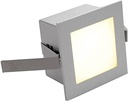SLV Frame Basic | Încastrat LED, lampă de perete și tavan pentru instalare, lampă de perete, spot încastrat, iluminat scară LED, lampă treaptă, lampă scară | LED interior, 3000K, gri argintiu [Clasa de energie G]