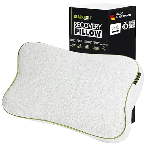 Pernă de recuperare BLACKROLL® (50 x 30 cm), pernă ortopedică pentru un somn odihnitor, pernă ergonomică cu geantă de călătorie pentru călătorie, pernă pentru gât din spumă de viscoză cu memorie, Fabricat în Germania