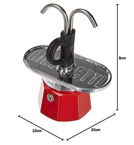 Bialetti - Mini Express Kandisky: Setul Moka contine aparat de cafea pentru 2 cesti (90ml) + 2 cesti espresso, rosu, aluminiu