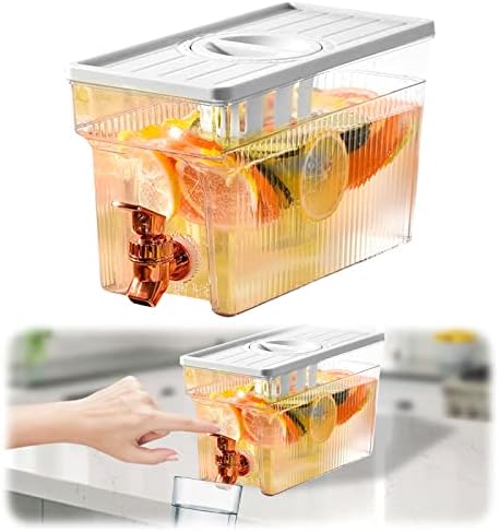 Dozator de băuturi 3L cu robinet, oală de apă din plastic, ceainic cu fructe, dozator de băuturi de capacitate mare, găleată reîncărcabilă cu apă cu gheață cu capac pentru băuturi reci.