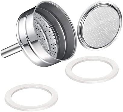 Saraoriginalshop Set de 2 Guranizioni 1 filtru 1 piesă de schimb universală pentru moka, compatibil cu Bialetti, compatibil cu Pedrini și altele, disponibil în 5 dimensiuni (9 cești)