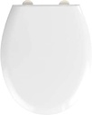 Scaun de toaleta WENKO Rieti, scaun de toaleta igienic cu coborare automata, capac de toaleta stabil, poate fi incarcat pana la 350 kg, cu atasament Fix-Clip, din Duroplast antibacterian, alb