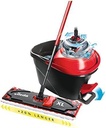 Set Vileda Ultramax Turbo XL, mop de podea XL cu maner telescopic pentru suprafete mari, husa de mop din microfibra, galeata cu spinner, pentru toate podelele dure, Love it Clean, ambalaj ecologic
