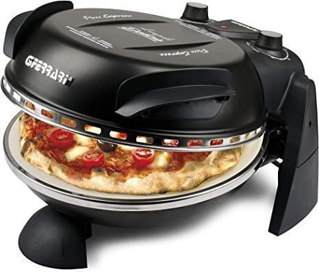 G3 Ferrari G10006 Pizza Express Pleasure, Cuptor pentru pizza, 1200 W, 400°C, Rock ignifug (diametru 31 cm), Timer 5', Carte de bucate inclusă, Negru, 31,6 x 31,6 x 25 cm [Clasa de energie A]