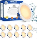 Spot LED încastrat Gr4tec plat, spot LED 10 x 5W IP65 alb cald 2700K 400LM, lumini încastrat 35mm ultraplat, gaură spot încastrat 68-80mm, spoturi de tavan alb pentru bucătărie, baie, birou