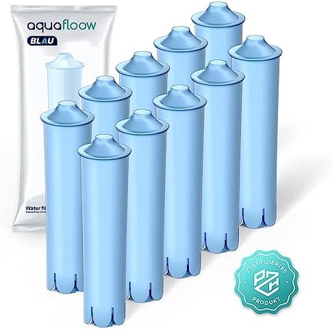 Filtru de apă de schimb Aquafloow pentru aparatul de cafea complet automat Jura Blue, pachet de 10 Compatibil cu Jura 71312 Blue | Cartuș filtrant pentru aparate de cafea A1 A5 F5 F7 F8 ENA3, GIGA5, Impressa C5, J90, S9 Classic