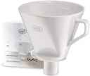 alfi AROMA PLUS, alb, filtru de cafea din portelan, pentru hartie de filtru marimea 4, filtru manual pentru balon termos, refolosibil, cafea direct in balon vidat, gura, lavabil la masina de spalat vase