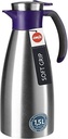 Urcior cu vid Emsa Soft Grip, 1 litru, oțel inoxidabil, 12 ore fierbinte + 24 ore rece, etanș, mâner antiderapant, culoare negru, 508932