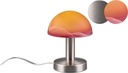 Lampă de masă Trio Leuchten Mats II 599700101, metal mat nichel, abajur din material alb, fără 1x E14, atingere on/off